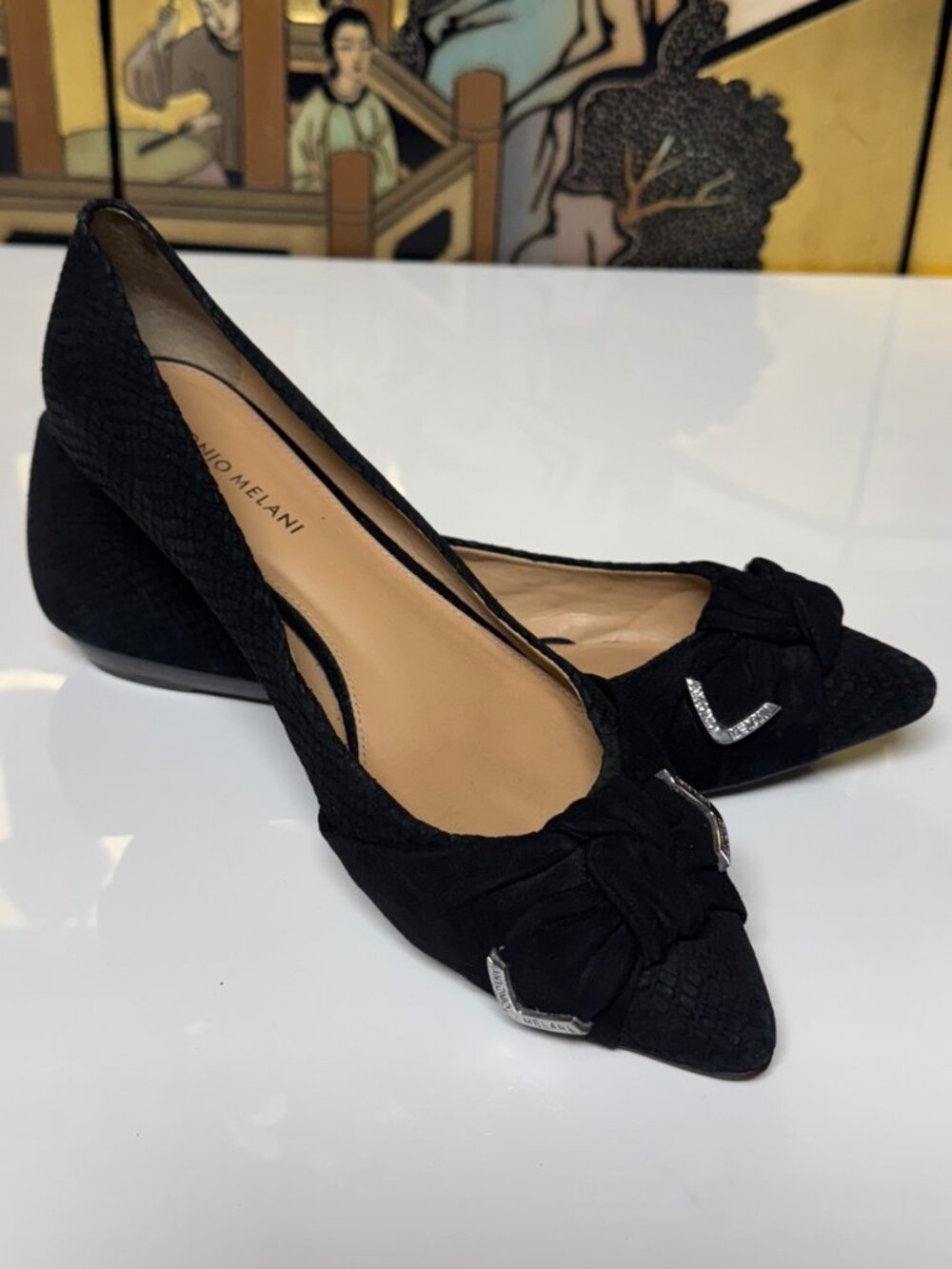 Antonio Melani Flat Shoes - Patterned Suede